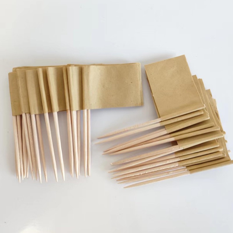 [100 Pack] Blank Toothpick Flags, Cheese Markers for Charcuterie Board