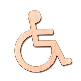 KatachiLab Toilet Sign Plate, Toilet Mark, D, Wood, Wheelchair Mark, Toilet Sign, Seal Type, Made in Japan, Natural