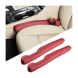 FALVFUN 2PCS Leather Car Seat Gap Filler, Vehicle Crevice Plug Fill The Gap Between Seat & Console Stop Things from Dropping, Automotive Drop Blocker Catcher Accessories, Universal Fit (Wine Red)