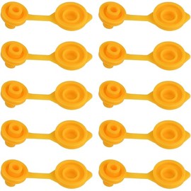 10 Pack Small Universal Can Vent Cap Yellow Fuel Gas Can Jug Vents Gas Can Vent Caps Replacement Vent for Gas Can Compatible with Chilton Briggs Rotopax Gott Anchor Plastic Gas Can Vent Caps (Yellow)