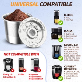 2 Pack K Cup Reusable Coffee Pods for Keurig: Stainless Steel Refillable K Cup - Reusable Coffee Filter for Keurig 1.0 Coffee Maker, Permanent, Eco-Friendly, BPA-Free