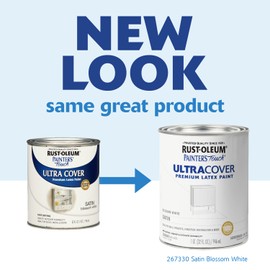Rust-Oleum 267330 Painter's Touch Latex Paint, Quart, Satin Blossom White
