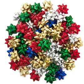 50pcs 2 Inch Christmas Metallic Gift Bows for Christmas Star Christmas Bows for Gift Wrapping Gift Bows for Presents Bow Xmas Bows Decorative Bows Christmas Foil Bows Metallic Bows Metallic Gift Bows
