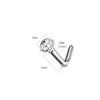 PiercedOff Titanium L Bend Nose Stud with Clear CZ -