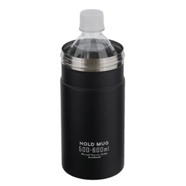 Bestco NQ-0342 Plastic Bottle Holder, Stainless Steel, Cold Insulation, For 16.9 - 23.6 fl oz (500 - 600 ml), Black