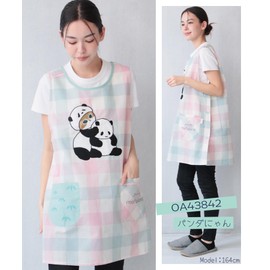 ON NISHIKI oa43842 Mofusand Apron, Panda Nyan, Nursery Teacher, Women's, Adults, Applique Embroidery, Side Buttons, Quick Drying, Wrinkle Resistant, Character Apron,, OA43842 / Panda Nyan
