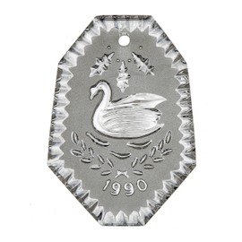 Waterford Crystal 12 Days of Christmas Ornament 1990 7 Swans Swimming