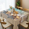 artslion Rectangle Waterproof 60x84in Wipeable Table Cover Non-PVC Fabric Seaside