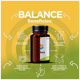 Bioflora Balance Probióticos y Prebióticos con Vitamina C – 30 Billones UFC, 10 Cepas, Cápsulas Ácido-Resistentes – Flora Intestinal, Sistema Inmune y