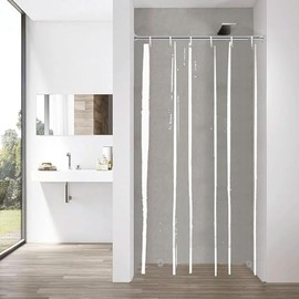 YISURE Narrow Shower Curtain Liner, Clear PEVA Shower Curtain with Magnetic Bottom, Plastic Hooks 35"x71"