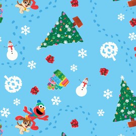 GRAPHICS & MORE Sesame Street Holiday Footprints in the Snow Pattern Gift Wrap Wrapping Paper Rolls