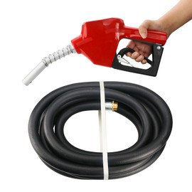 3/4'' x 20' Fuel Transfer Hose with Auto Fuel Nozzle, 3/4" Inlet & 13/16" Outlet Fluid Oil Pump Tank Tube for Dispensing Diesel Gasoline Kerosene Biodiesel