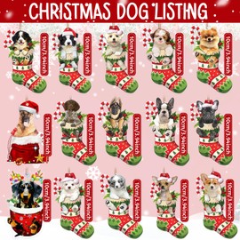 Christmas Ornaments 2024, Australian Shepherd Dog Christmas Ornaments, Dog with Sock Design Dog Christmas Tree Hanging Ornaments, Dog Decor Christmas Ornaments for Pet Lovers (Australian Shepherd)