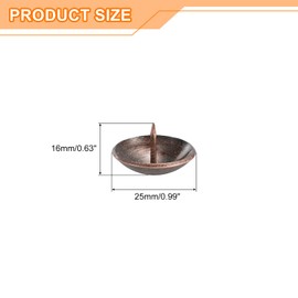 uxcell Upholstery Tacks Nail Pins Furniture, 25Pcs 25x16mm Thumb Tack Pins Assortment Kit Carbon Steel for Home Sofa DIY Decorative Nail Heads Nails, Red Bronze