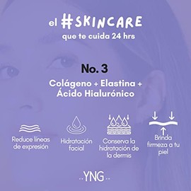 SERUM FACIAL COLÁGENO + ÁCIDO HIALURÓNICO + ELASTINA - Suero de noche| Hidratación profunda, firmeza, antiarrugas, regenerador facial | YNG 3. 30ml