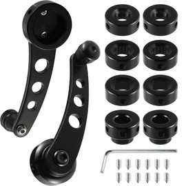 ULTECHNOVO Aluminum Alloy Car Window Riser Handle, Universal Window Crank for Cars, Trucks - with Mounting Accessories (Black)