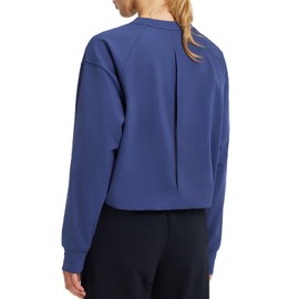 baleaf Women's Cropped Sweatshirt Thermal Warm Fleece Pullover Lightweight Athletic Hiking Running Outdoor Gym Sweaters Navy Blue L