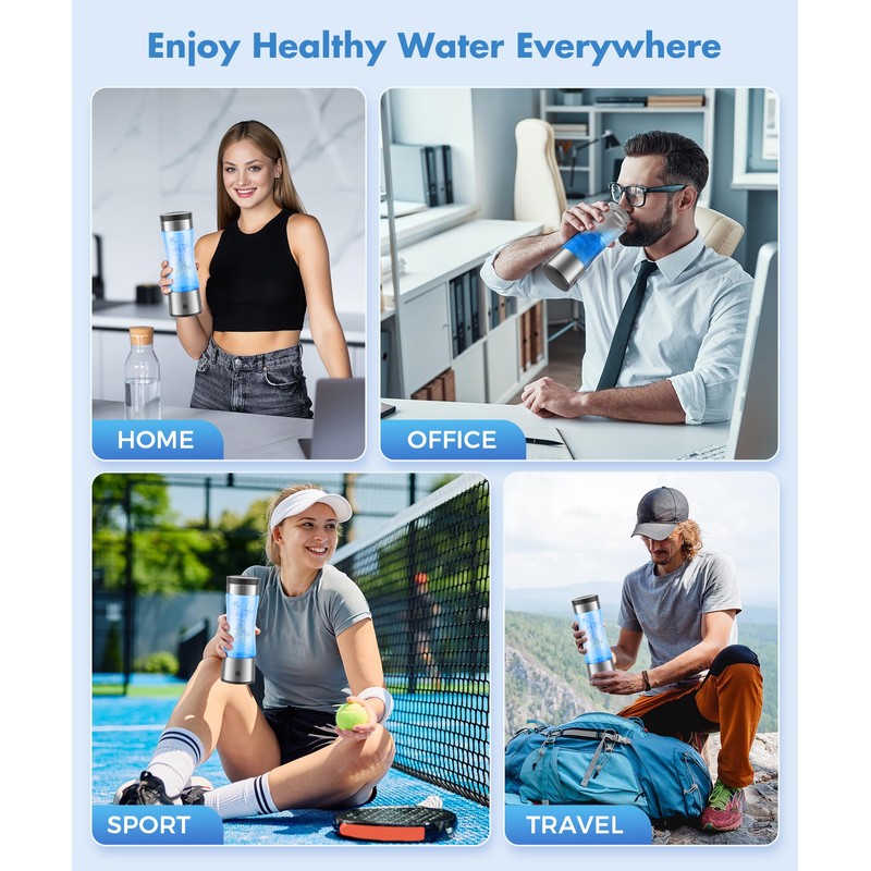 Hydrogen Water Bottle, Hydrogen Water Bottle Generator,3-Min Electrolysis Smart Water