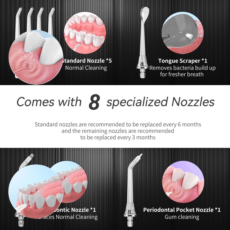 SEJOY Cordless Water Flosser Dental Oral Irrigator Pick Teeth Cleaner