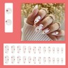 24pcs Almond Press on Nails Medium Fake Nails All White