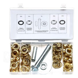 Fudeshe 103pcs Grommet Tool Kit,Iron Eyelet Buckle,1/2? Inside Diameter Grommets Eyelets Sets with Setting Tools and Storage Box for Fabric, Canvas, Shoes, Tarps, Clothing