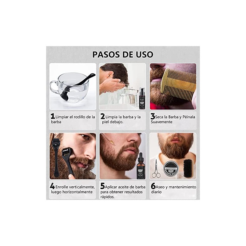ASVEL 12 en 1 Kit de Cuidado de Barba, Barba