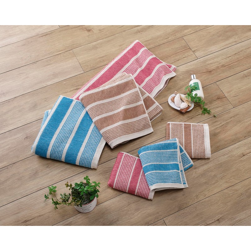 Kosugizen Face Towel, Soft Cotton Border, 13.4 x 31.5 inches