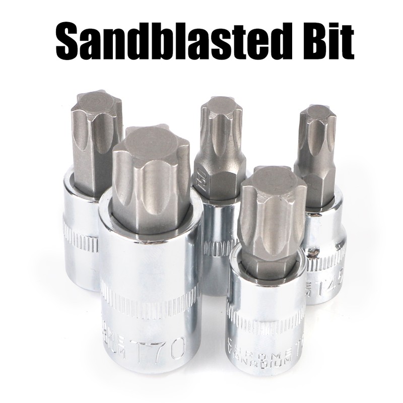 13-Piece Star Bit Socket Set, T8–T70, with 1/4-Inch, 3/8-Inch and