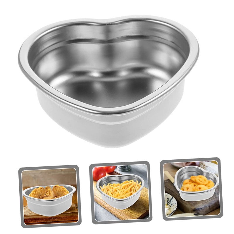 SHOWERORO Heart Shaped Stainless Steel Dish Snack Plate for Desserts