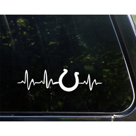 Sweet Tea Decals Horseshoe Lifeline - 8-3/4" x 2-1/2"- Vinyl Die Cut Decal/Bumper Sticker for Windows, Trucks, Cars, Laptops, Macbooks, Etc.