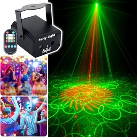 KOOT Party Lights Dj Disco Light with Pattern Projection and Sound Activated, Strobe Stage Lighting for Parties Indoor Dance Birthday Rave Bar Karaoke Christmas Wedding Show Club