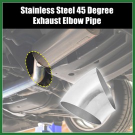 Motoforti 3pcs OD 4 Inch 45 Degree Mandrel Bend Elbow SS304 Stainless Steel Bend Tube Exhaust Elbow Pipe for Car Arc Length 125mm Silver Tone Long-lasting