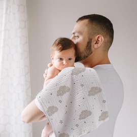 Susurration Muslin Cloths Baby Burp Cloths, Pack of 5, 100% Cotton Burp Cloths Baby for Boys and Girls, Soft, Breathable and Extremely Absorbent Muslin Cloth for Baby 60 x 60 cm (Pink Pentagram)