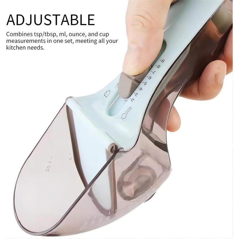 2pcs Adjustable Measuring Cups and Spoons Set Magnetic for Cooking,