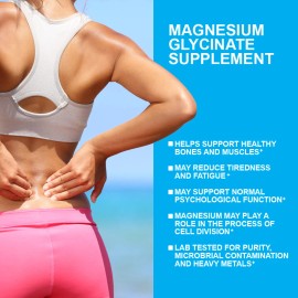 Simpli Supplements Magnesium Glycinate 400mg 180 Capsules (Vegan Friendly, USA M