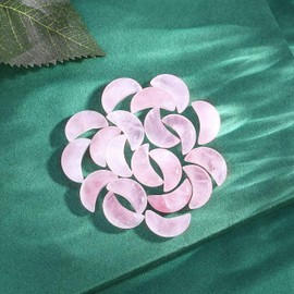 XIANNVXI 10 PCS Rose Quartz Crystal Moon Healing Gemstones Set Rose Quartz Stones Crescent Moon Gifts Crystals Bulk Cute Rose Quartz Gifts
