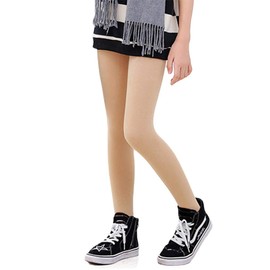 LOLANTA Girls' Winter Tights Thick Fleece Lined Stretchy Soft Tights School Uniform 3-11 Years, skin-coloured