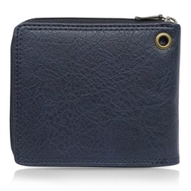 Edwin Bi-fold Wallet, Synthetic Leather, Plate, Money Storage, Coin Storage, Card Storage, navy