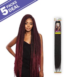 Mane Concept Crochet Braids Pre Stretched Box Braid 36" BOX101 (5-Pack, T1B/BUG)