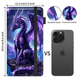 WZCJDHMJ Leather Car Document Holder -Vehicle Registration & Insurance Card Organizer for Auto, Truck -ID & Driver's License Storage for Men Women,Purple Dragon