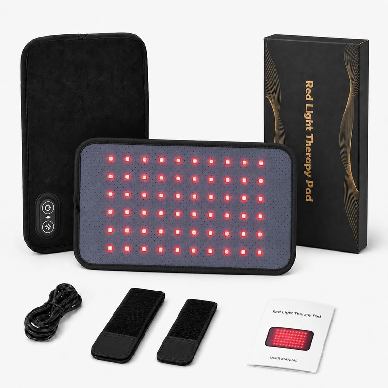 Red Light Therapy Pad for Body Pain, 11.8"x6.9" Portable Infrared