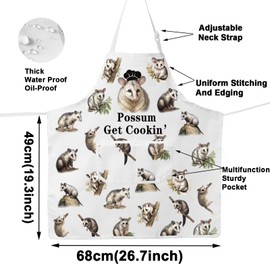 G2TUP Possum Aprons Possum Lover Gifts Possum Get Cookin’ Apron Opossum Kitchen Gifts Possum Mom Apron (Possum AP CA)