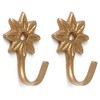 Woolworths Pair of Small Daisy Tie Back Hook Antique Gold