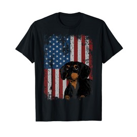 Dachshund American Flag Patriotic Dachshund Owner Gift T-Shirt