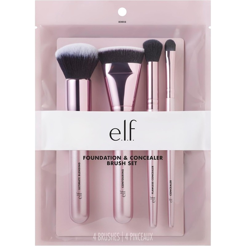 e.l.f. Complexion Perfection - Juego de pinceles (4 piezas, sintéticos)