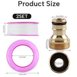 LANAFAY Outside Tap Connector 3/4 Inch, Female Threaded Faucet Brass, Kitchen Mixer Tap Hose Connector, Garden Hose Tap Connector, 22mm & 24mm Threaded Tap for Kitchen Garden Outdoor Gardena