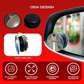 Blind Spot Rearview Car Mirror - New Suction Convex Rear View Side Mirrors for Car - Automotive Exterior Accessories for women and men - Blindspot Mirrors (2 Pack)