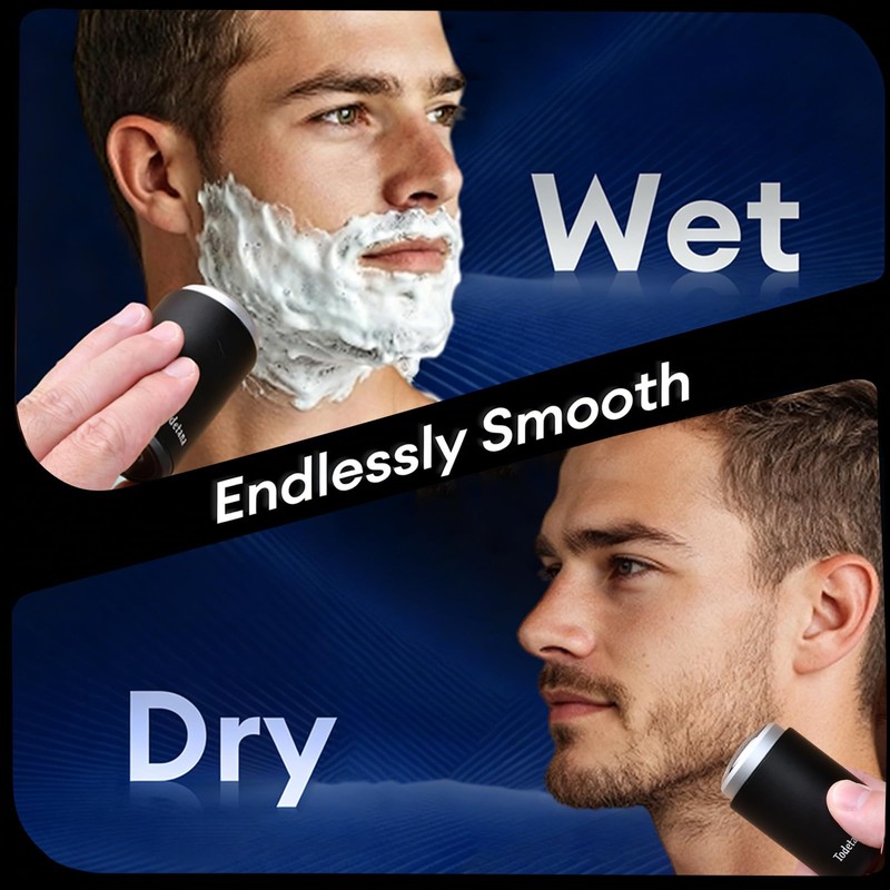 Mini Electric Shaver for Men, Cordless Foil Razor, Wet Dry