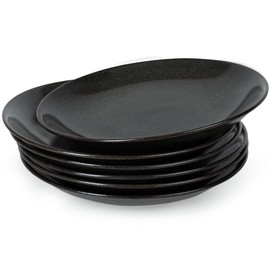 coraku Mino Lightweight Salad Plate Sets, Set of 6, Onyx Black