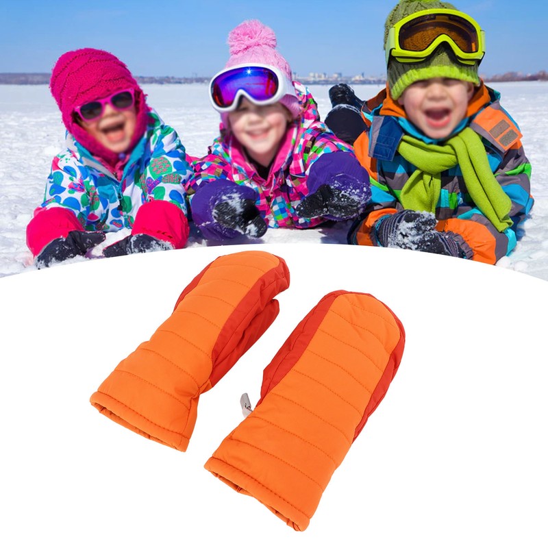 1 Pair Children Kids Warm Gloves Windproof Waterproof Thicken for